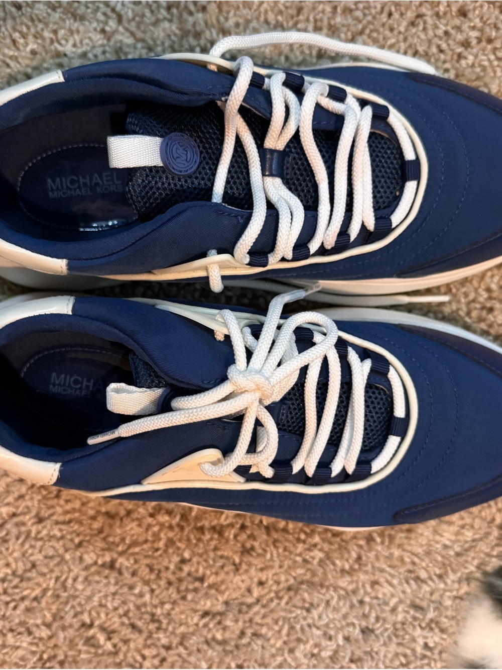 Michael Kors Men's Blue and White Lace-Up Sneakers